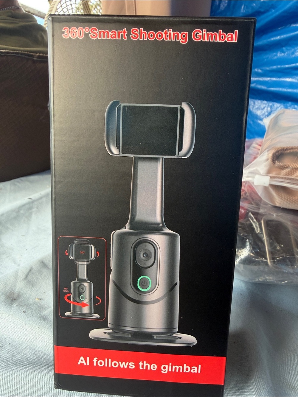 360° Smart Shooting Gimbal with AI Tracking - Black